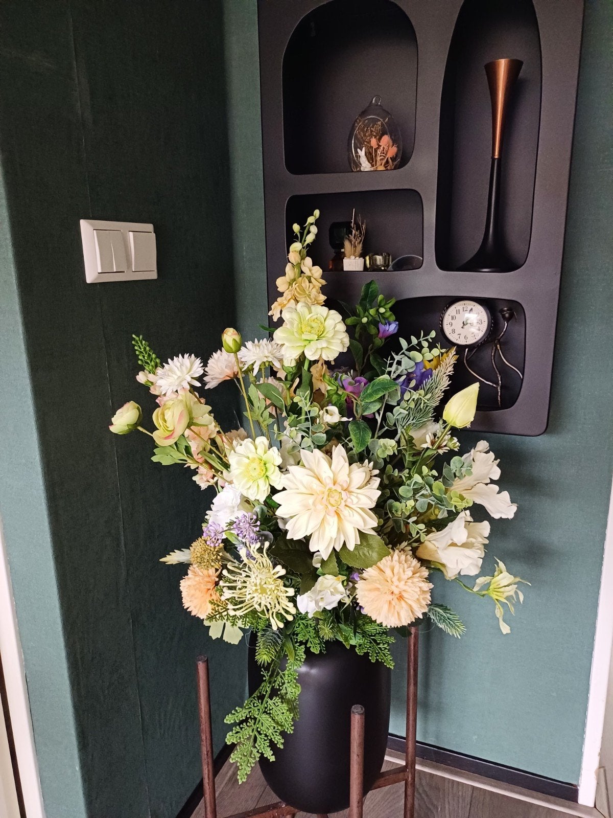 Fantasy Floral: Kleurrijk Boeket van Zijde Bloemen (90 cm), Binnen, Ophalen of Verzenden, Boeket, Handgemaakt
