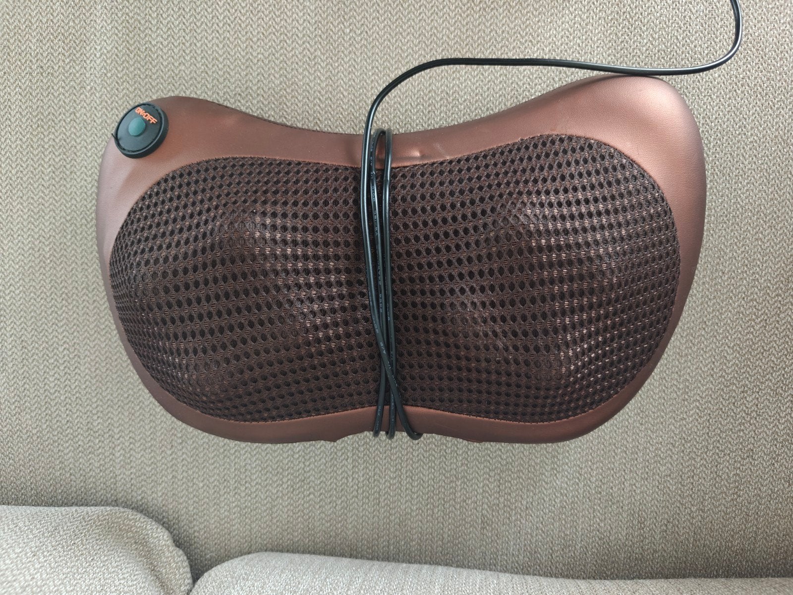 Fijne massagekussen met warmtefunctie en elastische band, Ophalen, Gebruikt, Massagestoel of Kussen