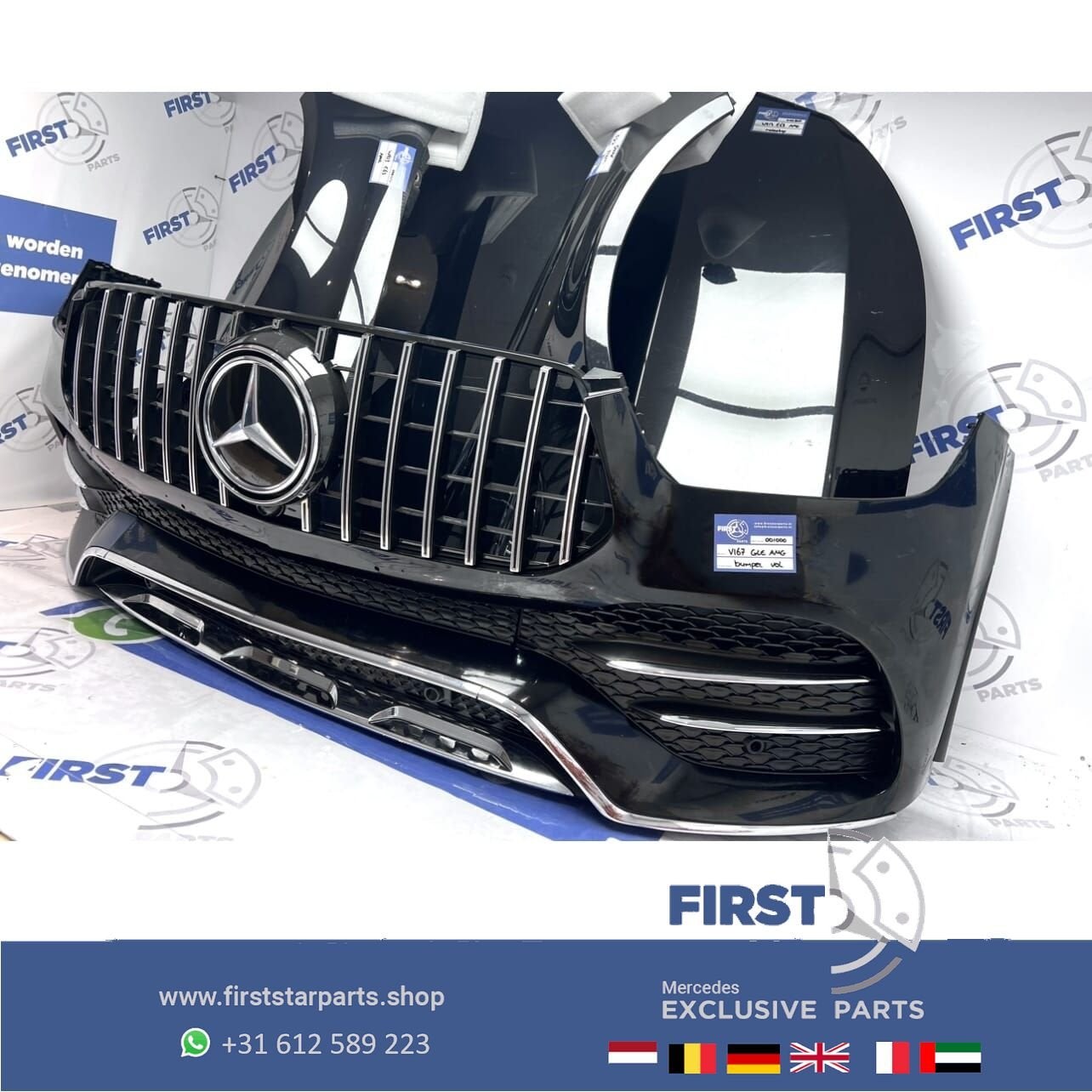 V167 C167 GLE AMG VOORKOP ZWART COMPLEET FRONT ORIGINEEL Mer, Auto-onderdelen, Gebruikt, -, Voor, Ophalen of Verzenden