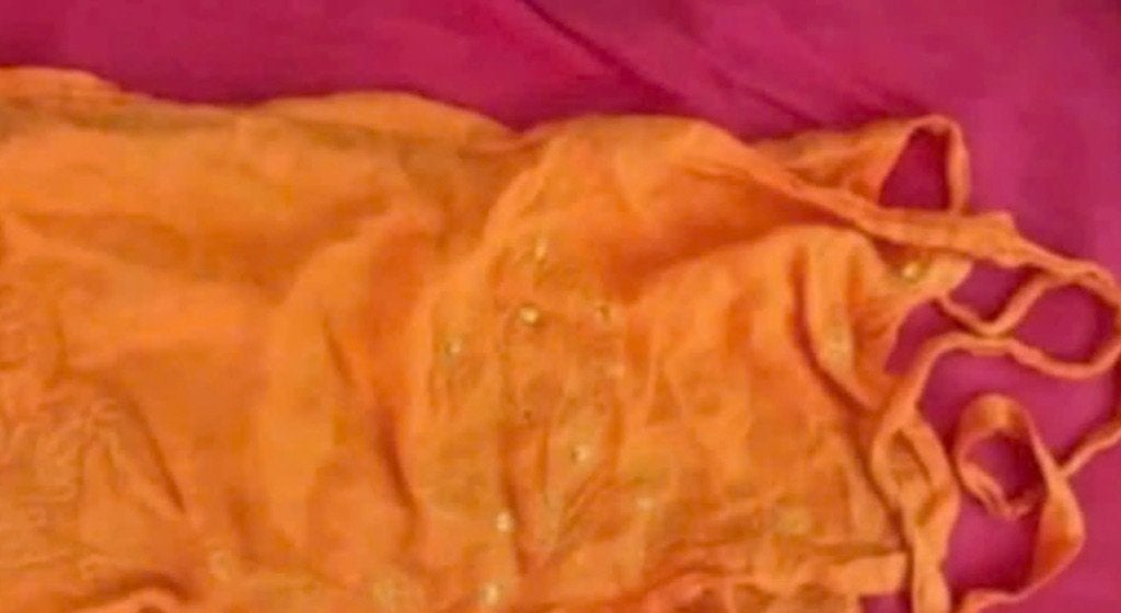 Oranje pareo omslagdoek voor een meisje maat 98/104 Ibiza, Ophalen, Gebruikt, Maat 98, Meisje