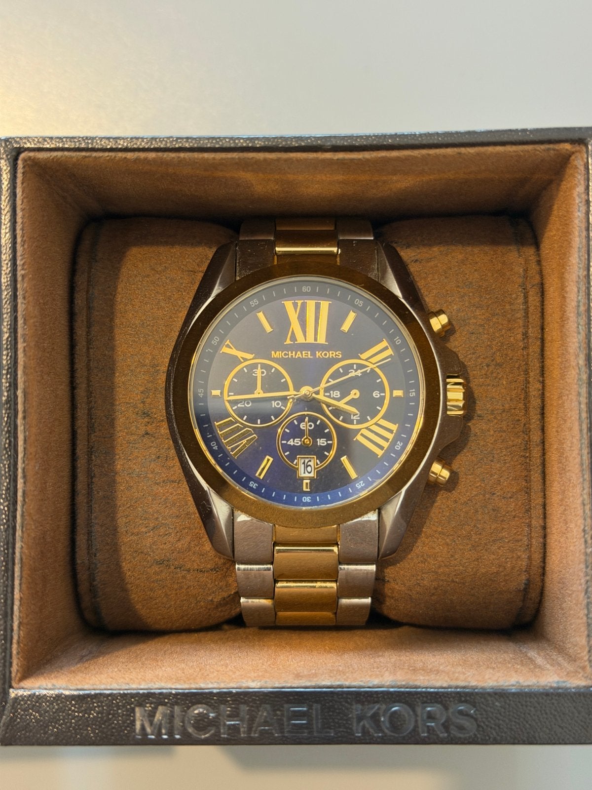 Michael Kors Bradshaw Chronograaf - Zilver/Goud, Staal, Polshorloge, Zo goed als nieuw, Ophalen