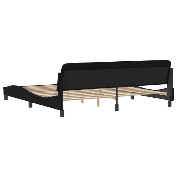 Foto 6 van Bedframe "Dover" kunstleer zwart 193x203 cm nieuw in doos