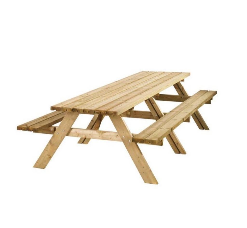 Picknicktafel 300 cm - oranje, Tuin en Terras, Picknicktafels, Rechthoekig, Hout, Ophalen