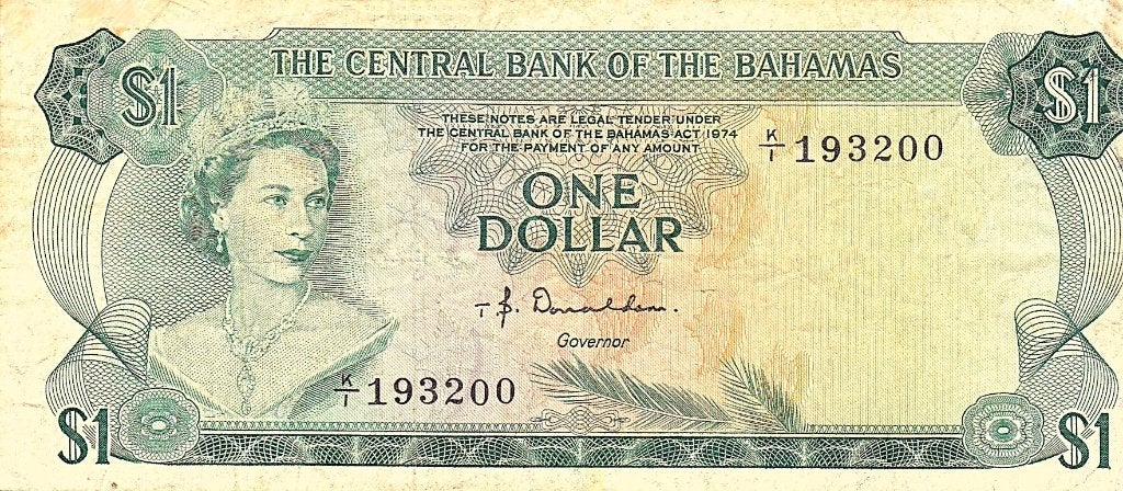 BAHAMAS  ONE  DOLLAR  1974, Ophalen of Verzenden, Euro's