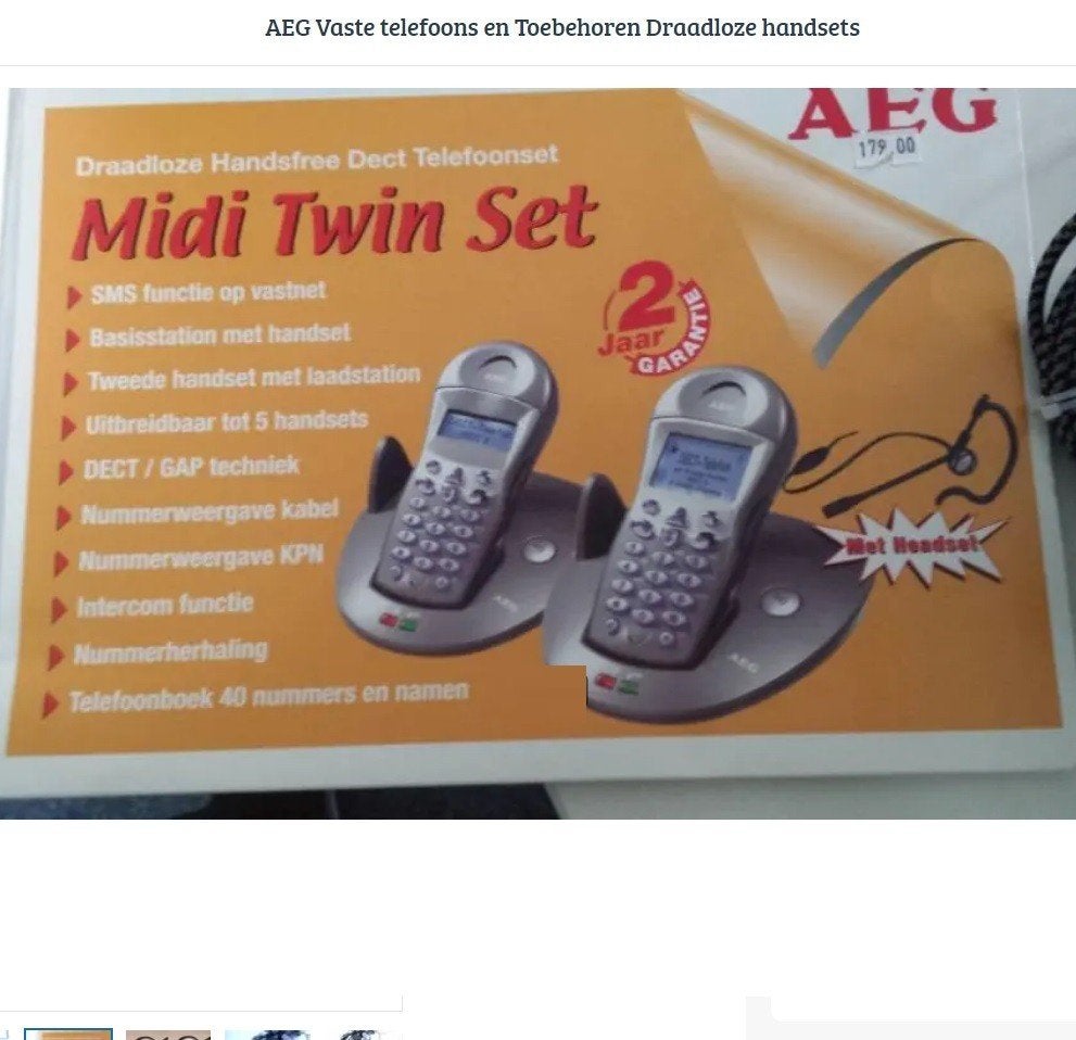 AEG Vaste telefoons en Toebehoren Draadloze handsets, Ophalen of Verzenden, Gebruikt, 2 handsets