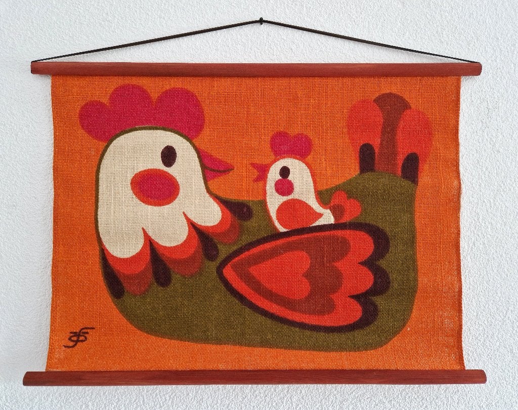Vintage wandkleed van Hans Jurgen Schöbel -70s, Gemerkt, Wanddecoratie, Ophalen of Verzenden, 36 cm