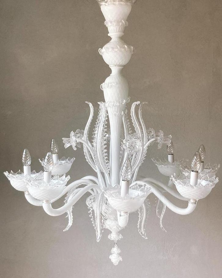 Vintage grote Murano kroonluchter, Huis en Inrichting, Lampen | Kroonluchters, Niet ingevuld, Zo goed als nieuw, Glas, Niet ingevuld