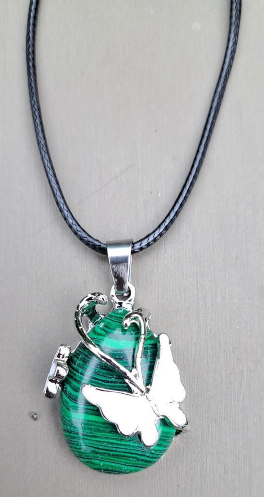 Malachiet ketting/Vlinder/Malachiet/Moederdag cadeau, Verzenden, Nieuw, Groen, Steen of Mineraal