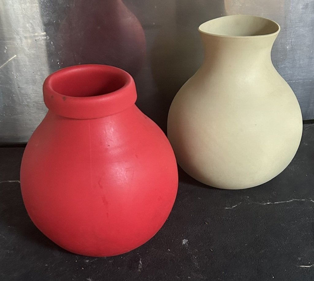 Rode Rubberen Vaas - Design - Groot Formaat, Ophalen, Gebruikt, Rubber/elastomeren, 20 cm