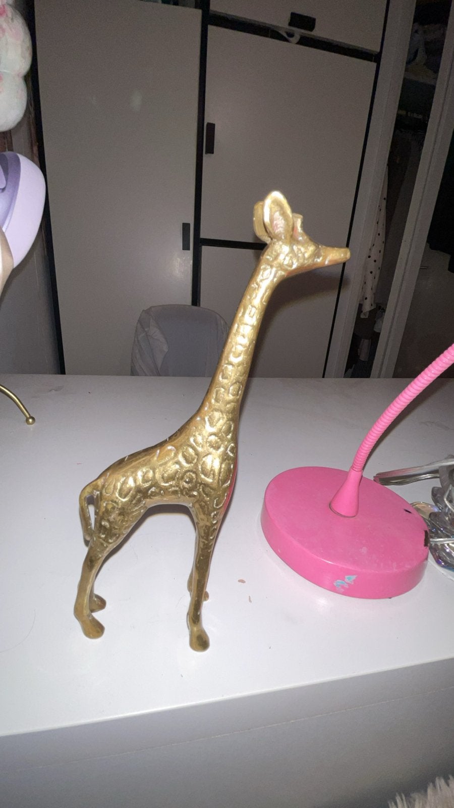 Gouden Giraffe Beeldje - Decoratief Woonaccessoire, Ophalen of Verzenden, Brons