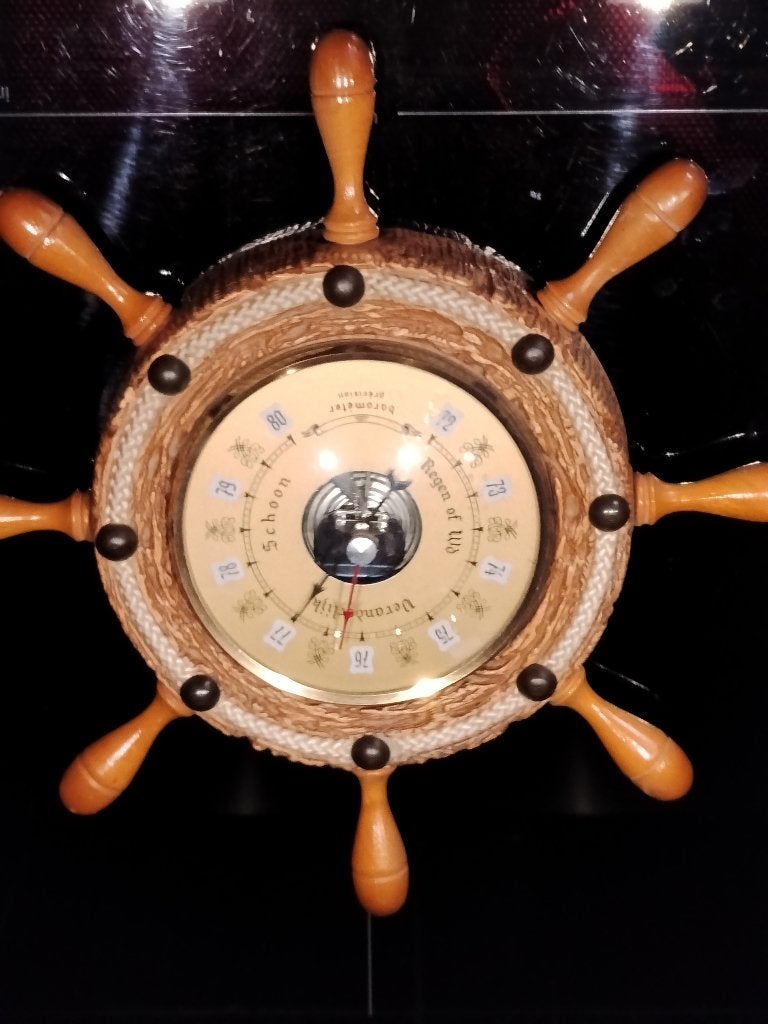 Barometer scheepsstuurwiel rad, Ophalen of Verzenden, Zo goed als nieuw, Barometer