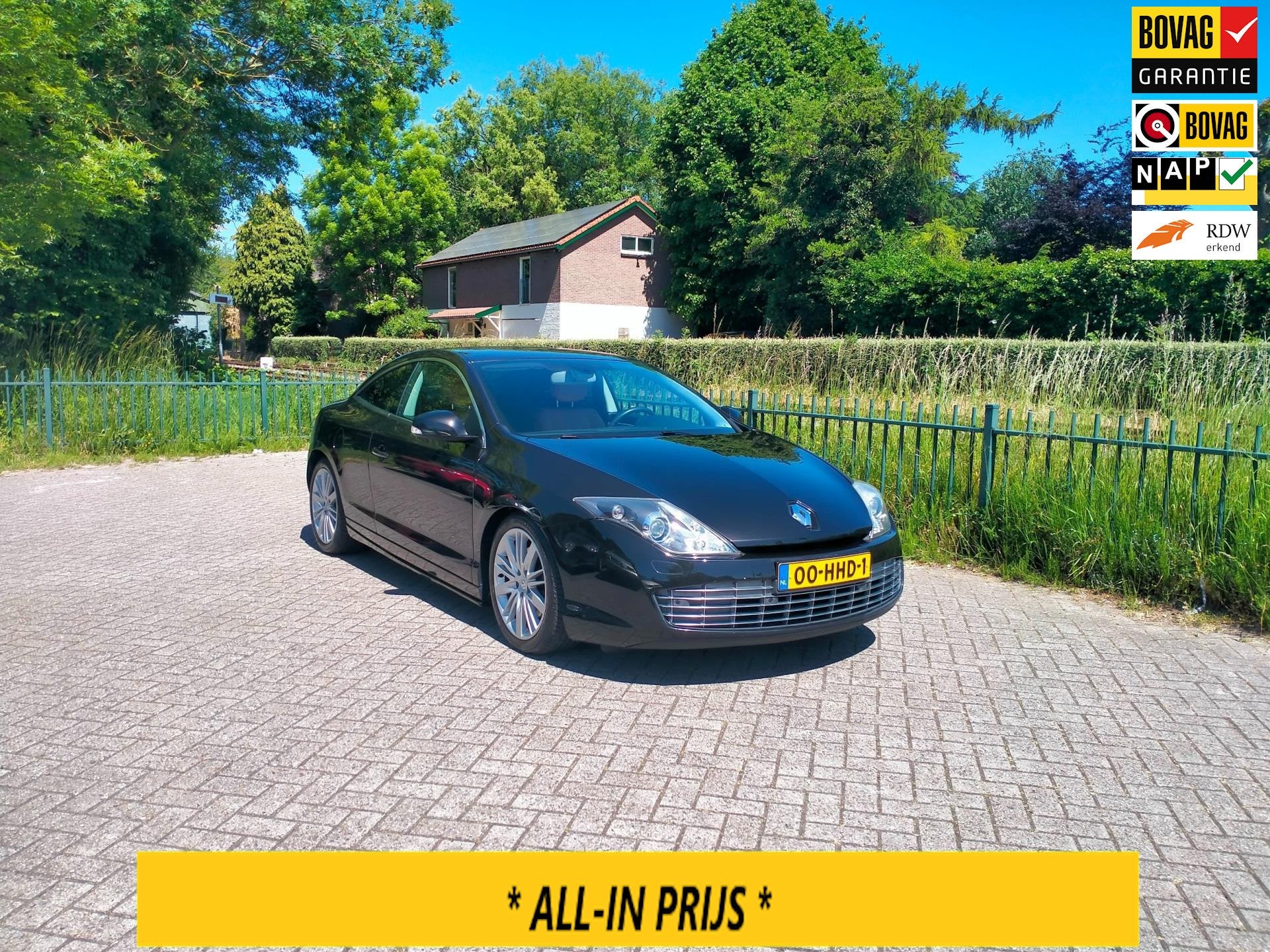 Renault Laguna Coupé 3.5 V6 Initiale AUTOMAAT leder ALLINPR, Auto's, Gebruikt, Beige, 4 stoelen, Zwart