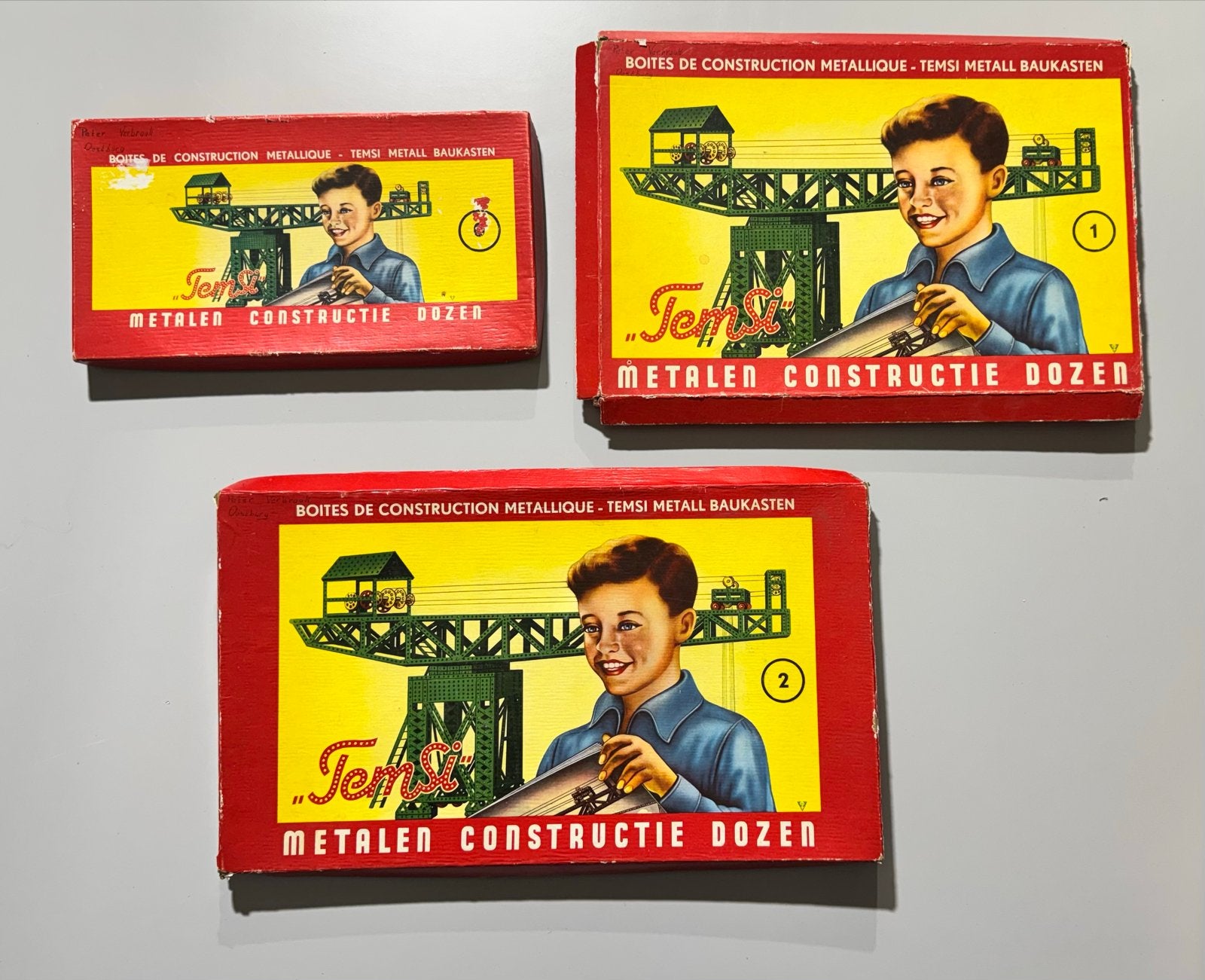 Vintage Temsi en Meccano bouwdozen - Metaalconstructie, Ophalen of Verzenden, Gebruikt, Overige merken