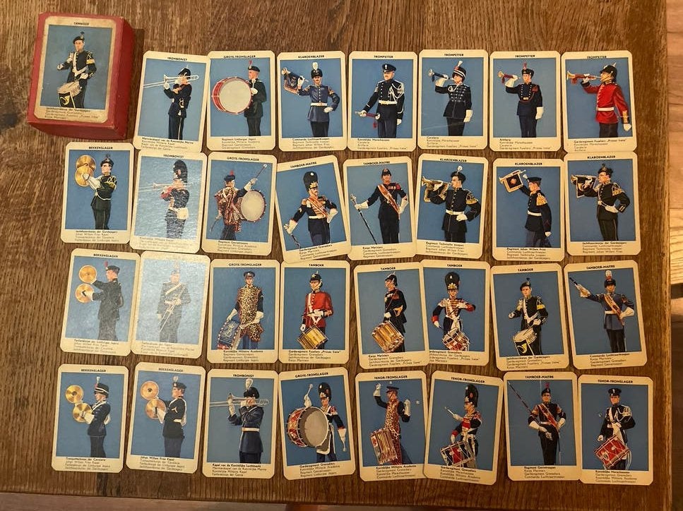 Vintage Tamboer kaarten - Jachthoornkorps Gardejagers, Ophalen of Verzenden, Gebruikt