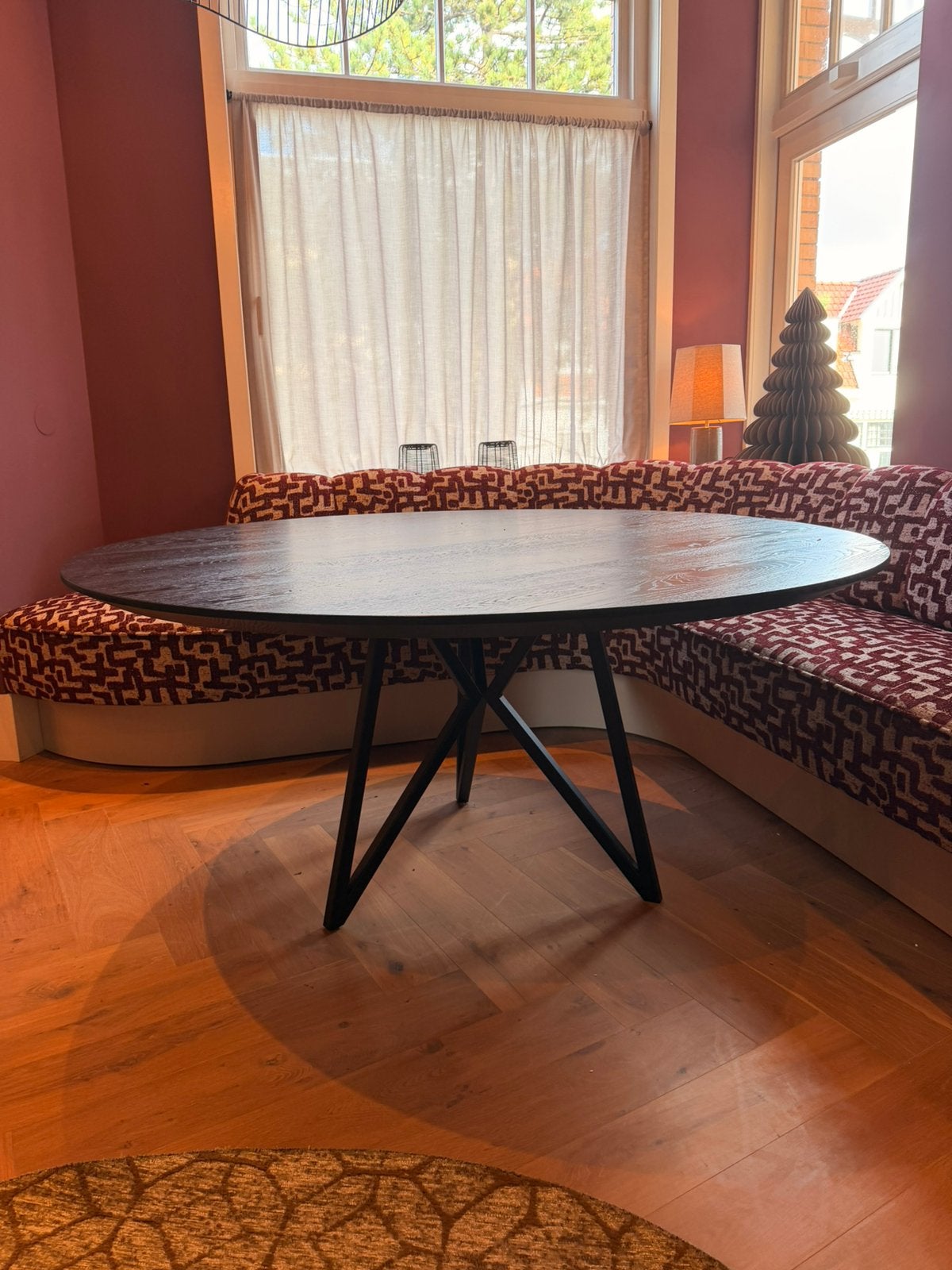 Table du Sud ronde eiken eettafel Ø160 – Deep Black, Ophalen, Zo goed als nieuw, Rond