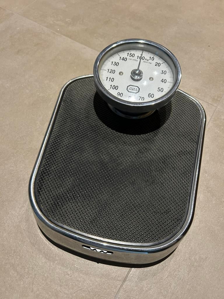 Retro weegschaal Dille & Kamille, Ophalen, Gebruikt, 100 kg of meer, Personenweegschaal