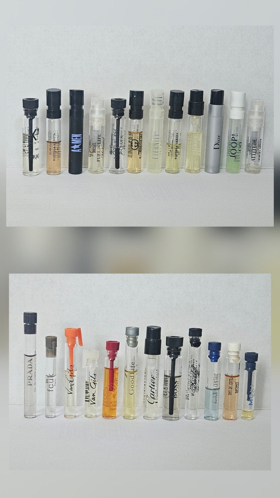 24 Parfumsamples van Bekende Merken voor heren, Ophalen of Verzenden, Gebruikt