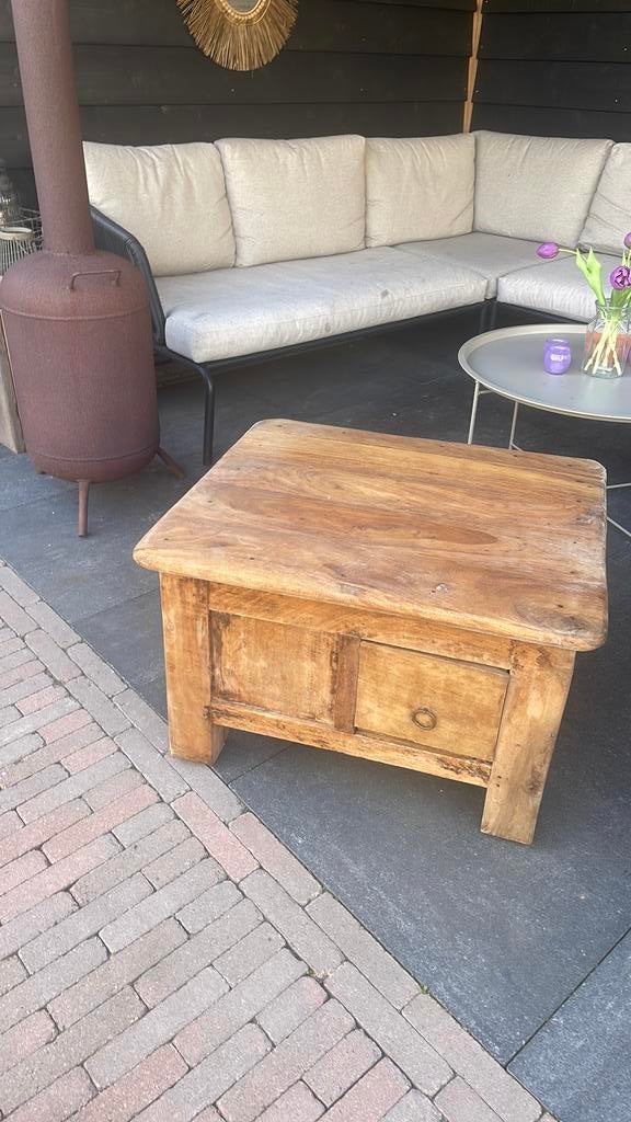 Salontafel teakhout indonesie, Ophalen, Gebruikt, 50 tot 100 cm, Teakhout