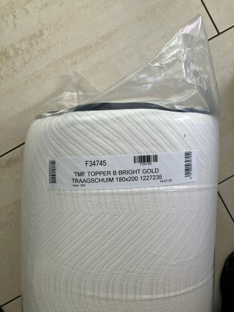 Topmatras traagschuim 8cm - nieuw!, Ophalen, Matras, 180 cm, 200 cm
