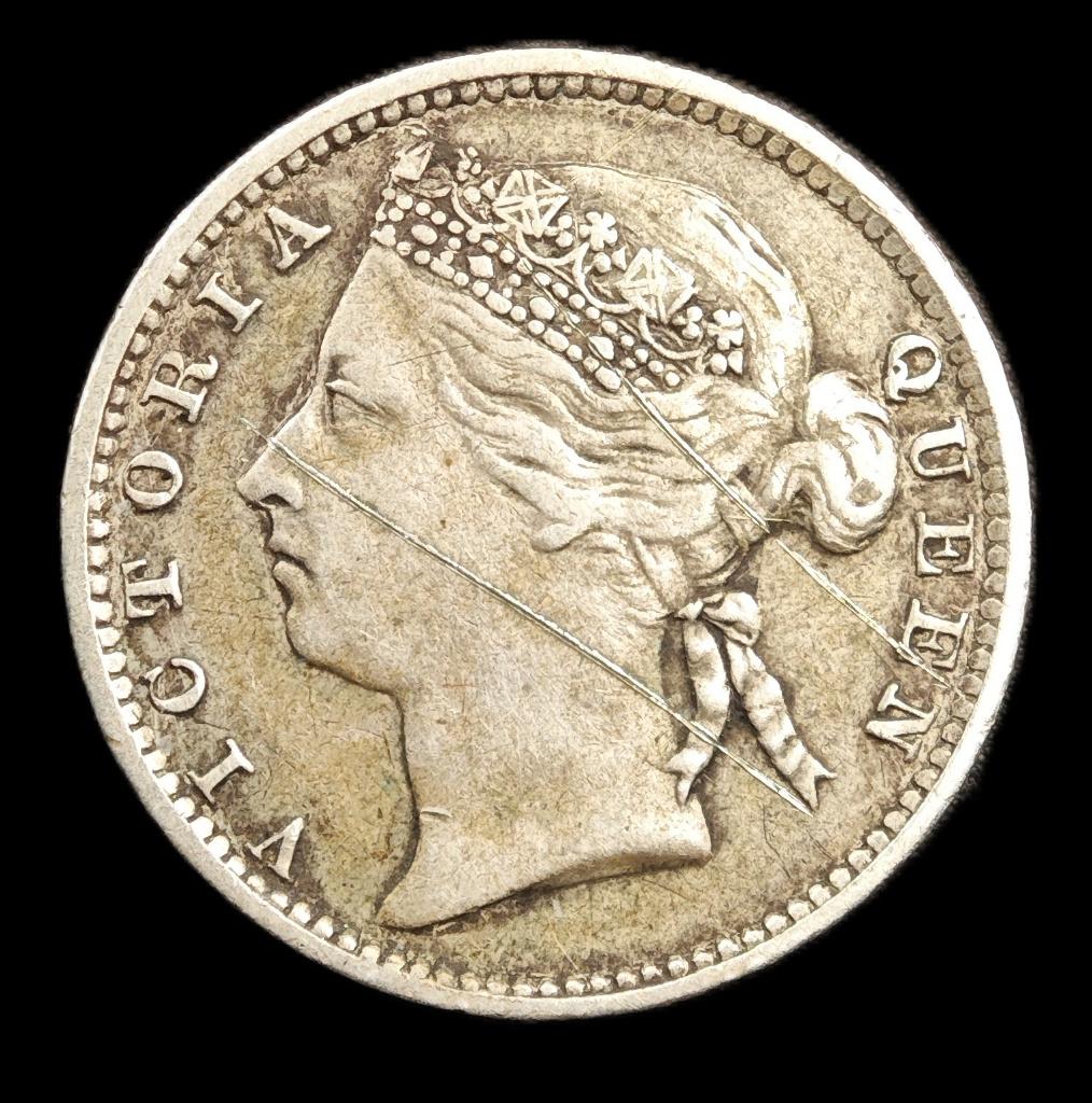 1898 10 Cents Strait Settlements Victoria, Verzenden, Zuidoost-Azië, Losse munt, Zilver