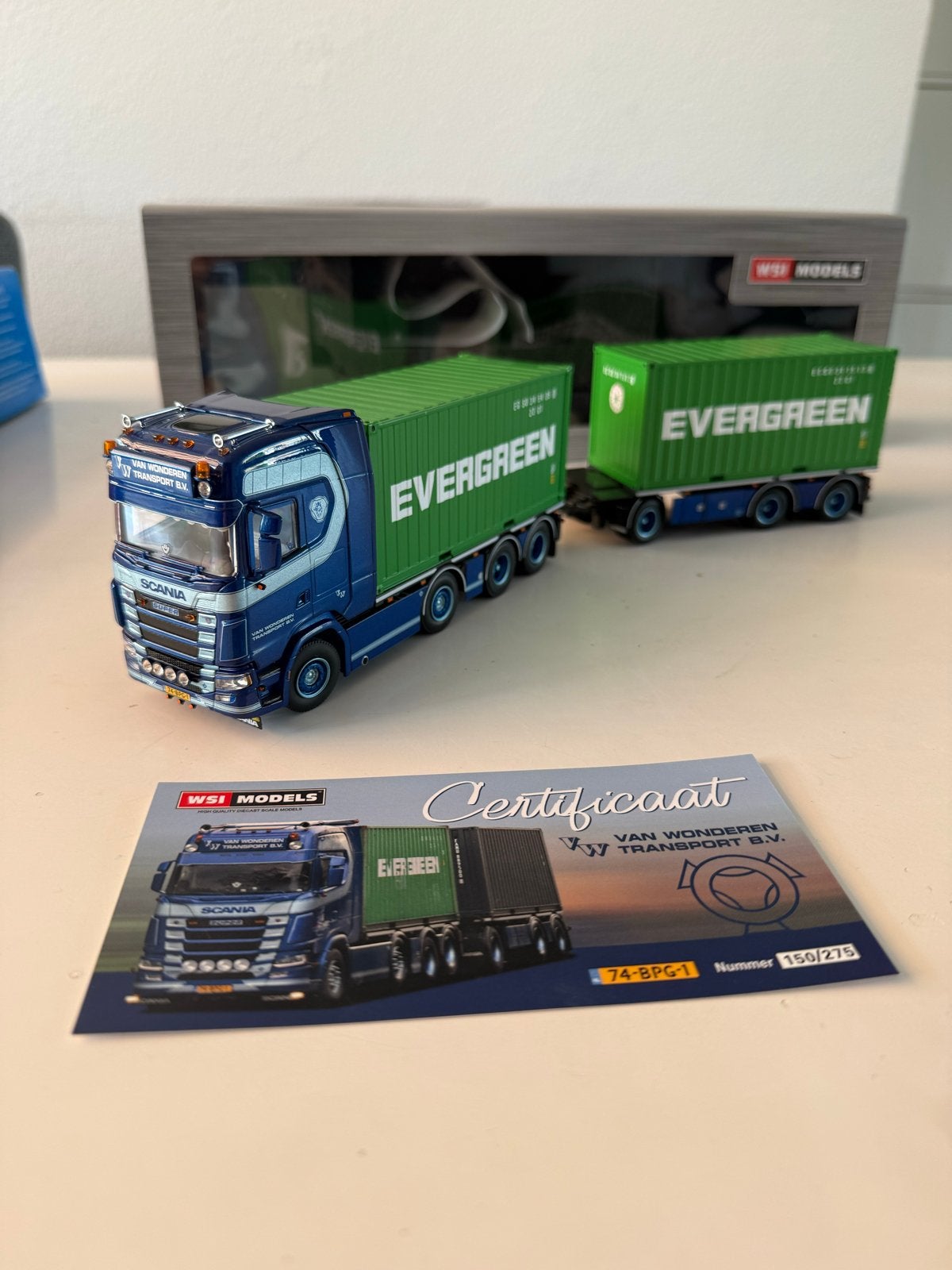 WSI Models Scania V8 Van Wonderen Transport Evergreen, Hobby en Vrije tijd, Overige merken, 1:32 tot 1:50, Ophalen of Verzenden
