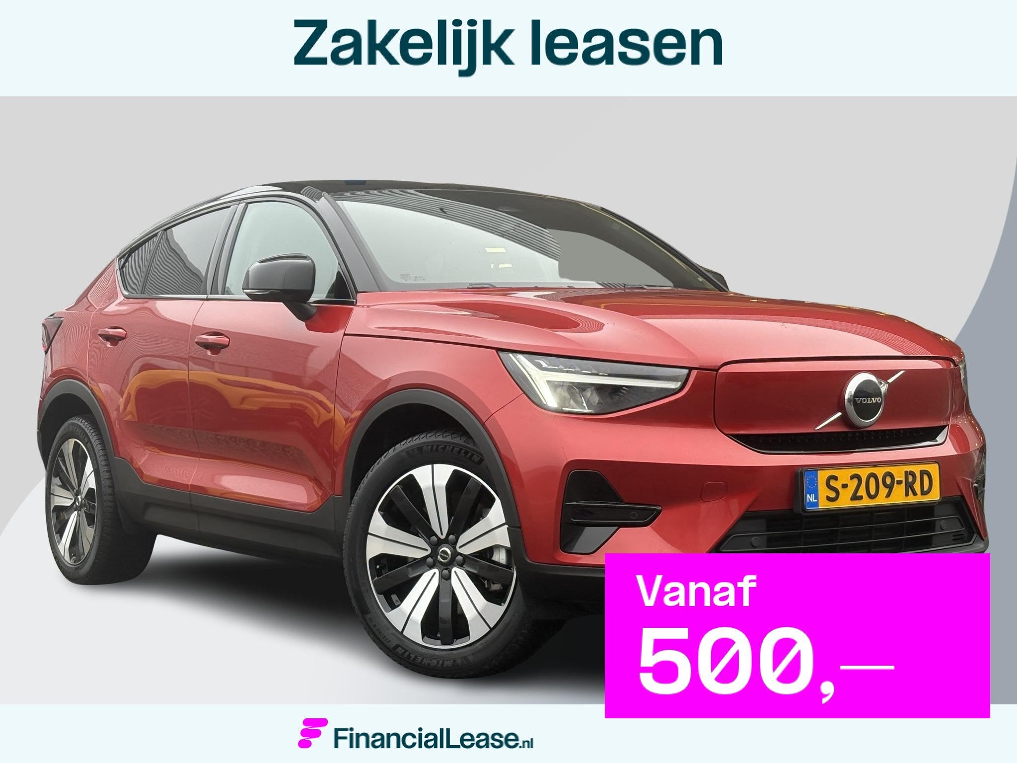 Volvo C40 Recharge Plus 69 kWh | 94,6% SOH | Panoramadak | A, Dealer onderhouden, Overige kleuren, Leder en Stof, 420 min