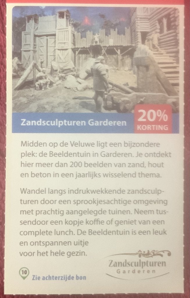 Zandsculpturen Garderen Voordeelbon, Tickets en Kaartjes, Drie personen of meer, Kortingsbon, Overige typen
