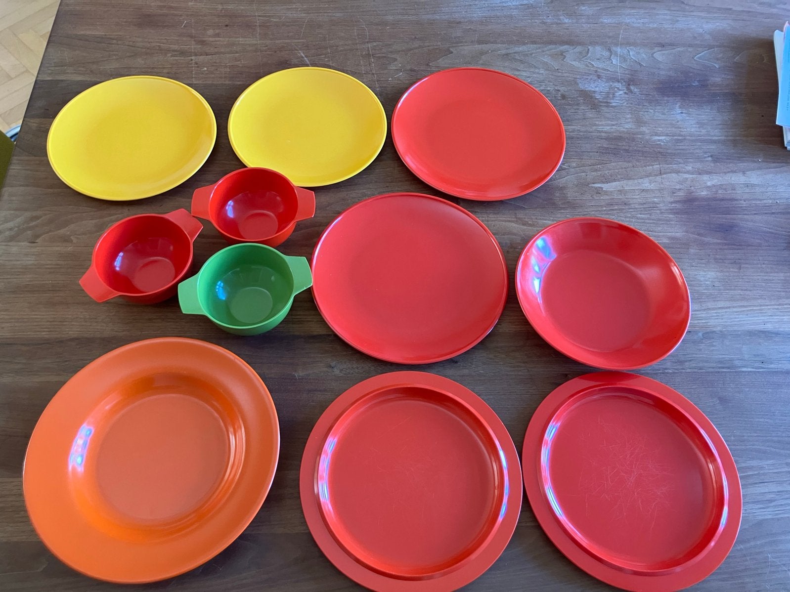 Mepal Rosti rwteo vintage servies set (borden en kommen), Kunststof, Gebruikt, Mepal, Vintage