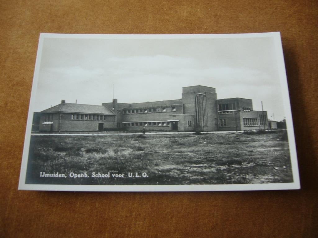 IJMUIDEN  =  OPENBARE SCHOOL VOOR U.L.O, Verzamelen, Ansichtkaarten | Nederland, Ophalen of Verzenden, 1940 tot 1960, Ongelopen