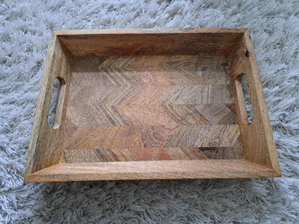 Houten decoratie kaarsenplateau dienblad langwerpig NIEUW, Nieuw, Ophalen of Verzenden, Dienblad, Met opstaande rand