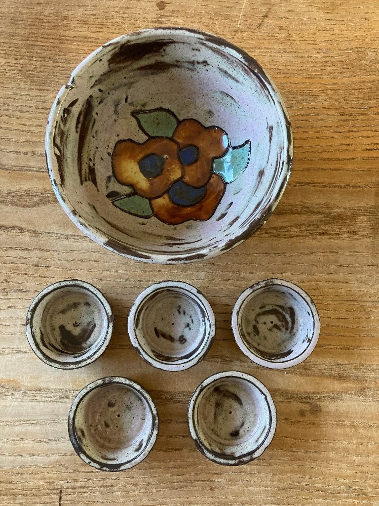 Vintage Henk Potters aardewerk keramiek schaal pindasetje, Ophalen of Verzenden