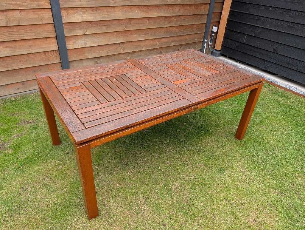Tuintafel hout, Tuin en Terras, Tuintafels, Ophalen, Gebruikt, Rechthoekig, Hout