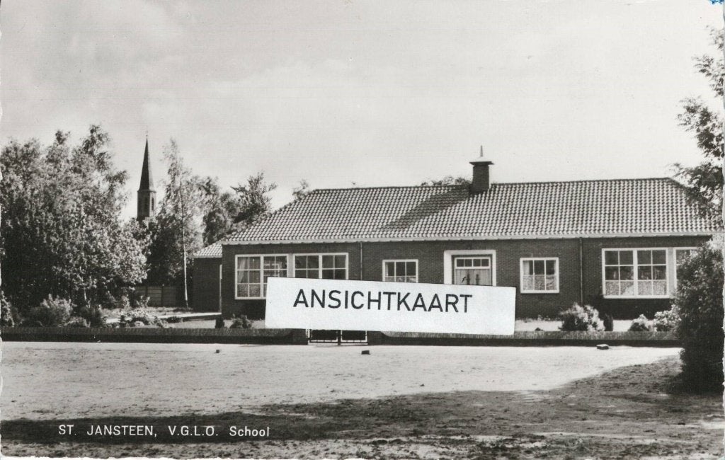 Ansichtkaart Sint Jansteen - VGLO School - 1962, Ophalen of Verzenden, 1960 tot 1980, Ongelopen, Zeeland