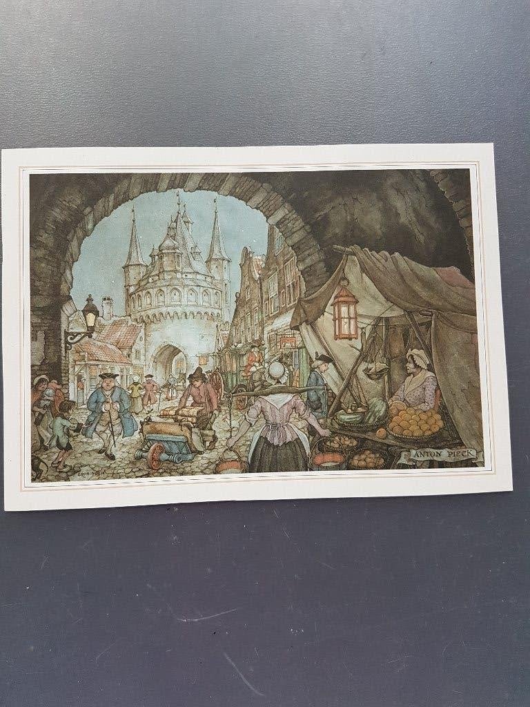 Anton Pieck Prenten - Set van 5 afbeeldingen/prenten., 1960 tot 1980, Ophalen of Verzenden, Zo goed als nieuw, Prent