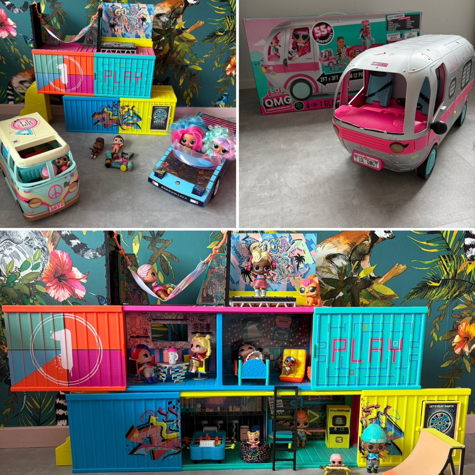 LOL Surpise! 4 Sets inclusief poppen en accessoires!, Ophalen of Verzenden, Zo goed als nieuw, Poppenhuis