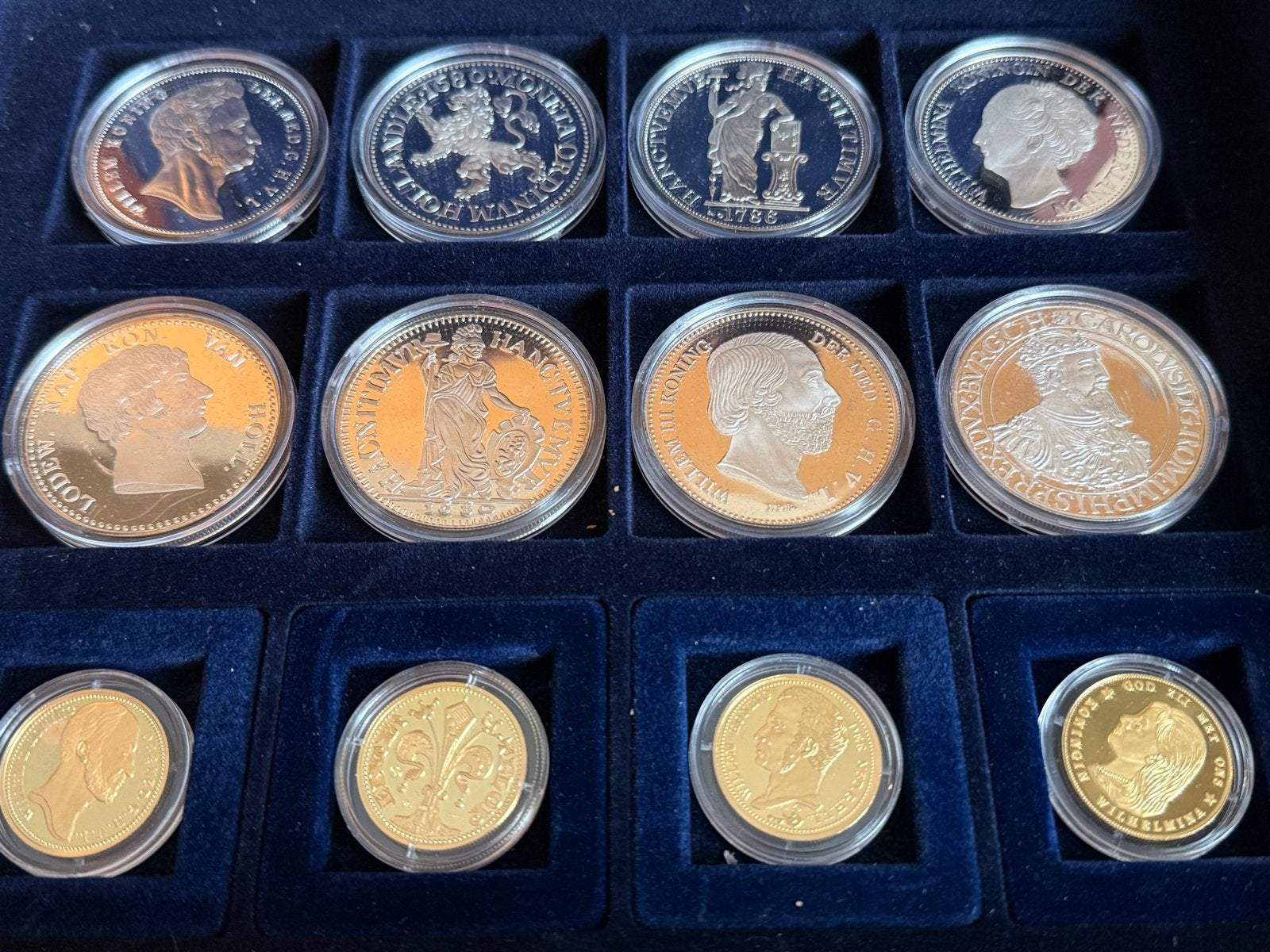 Replica munten Nederlandse Munthuis - Diverse periodes, Setje, Koning Willem I, Goud, Overige waardes