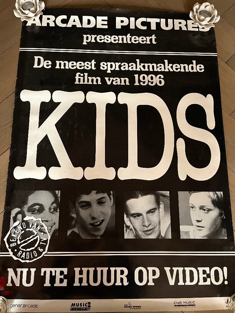 Poster film Kids 1996, Ophalen of Verzenden, Gebruikt, A1 t/m A3, Film en Tv