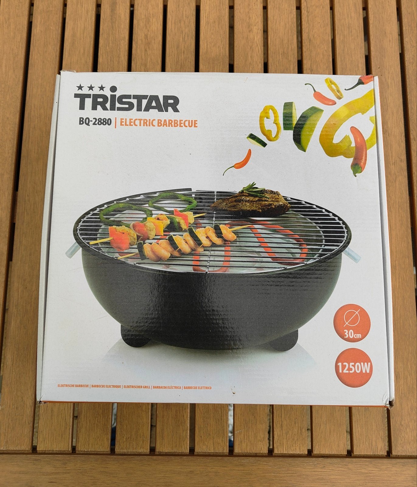 Tristar BQ-2880 Elektrische Barbecue 1250W, Ophalen of Verzenden, Nieuw, Tristar
