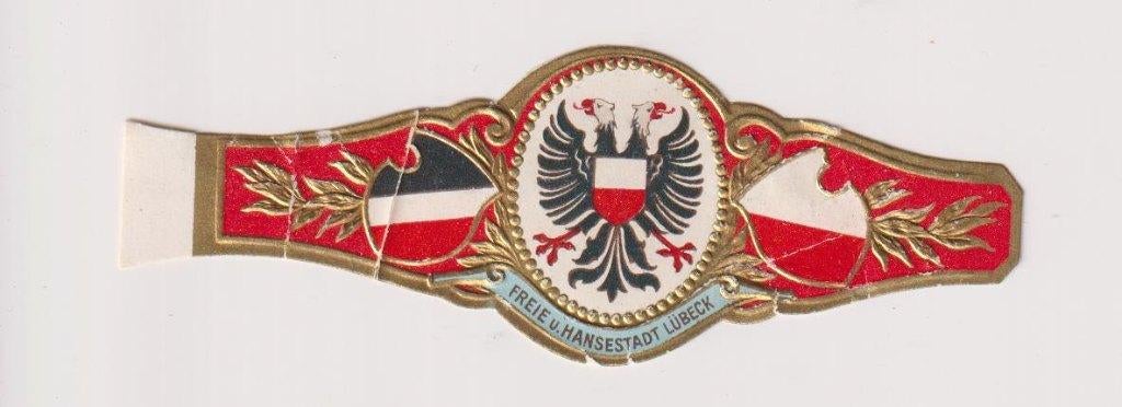 sigarenbanden - FREIE V HANSESTADT LÜBECK, Verzamelen, Rookartikelen, Aanstekers en Luciferdoosjes, Ophalen of Verzenden, Gebruikt