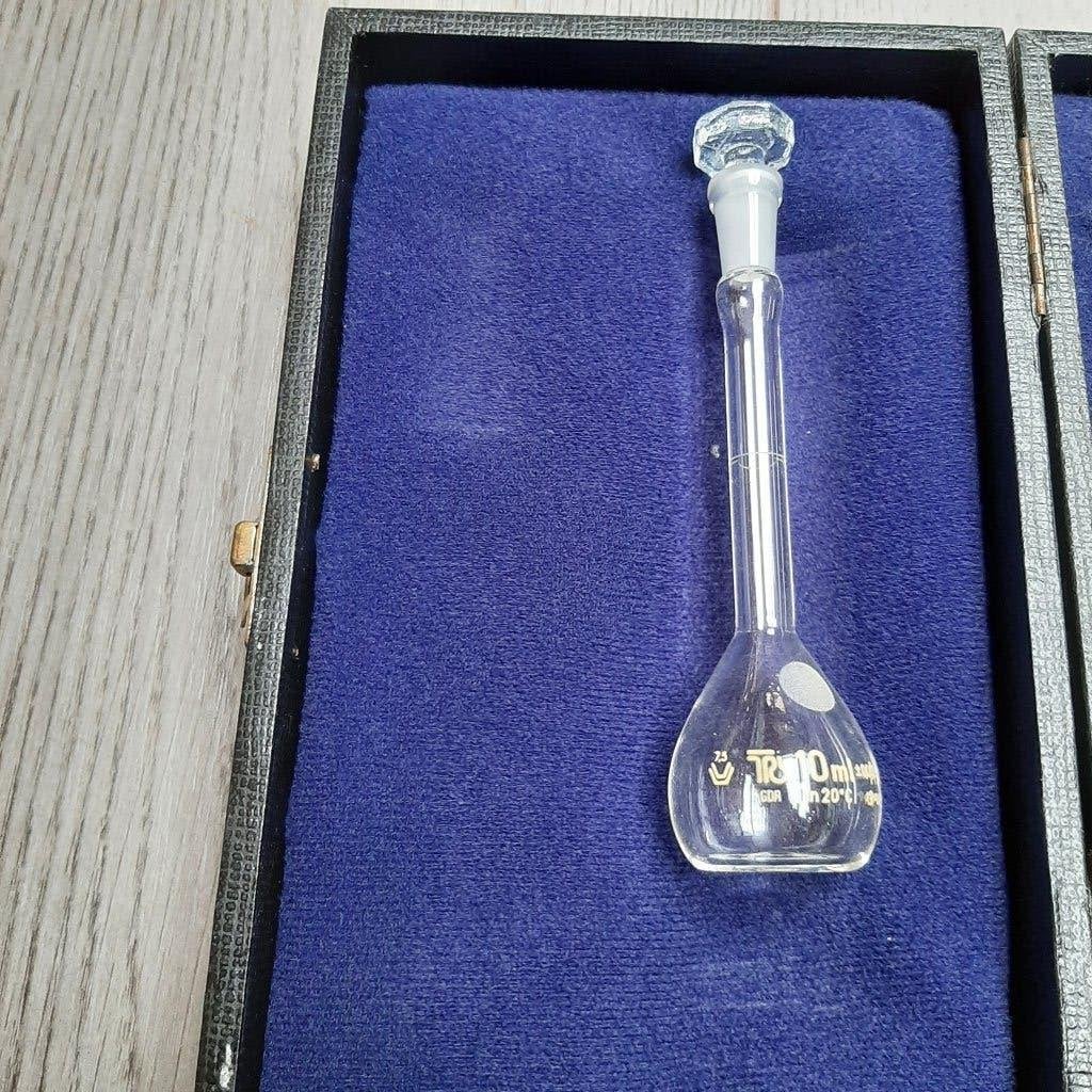Laboratorium - Glazen platbodemkolfjes 10 ml. met stop, Ophalen, Nieuw