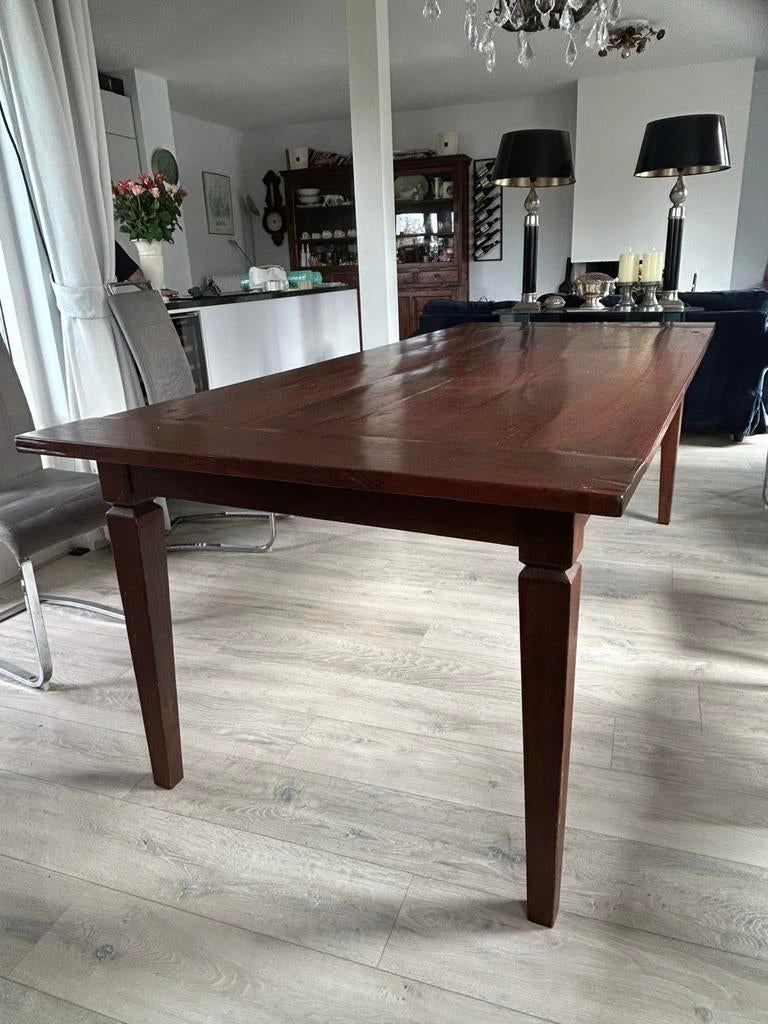 Teakhout  eetkamertafel 224 /100 cm, Huis en Inrichting, Tafels | Eettafels, Ophalen, Gebruikt, Teakhout, 200 cm of meer