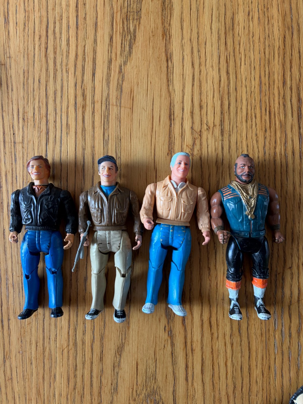 Vintage A-Team Actiefiguren - Mr. T, Face, Hannibal, Murdock, Ophalen of Verzenden, Gebruikt