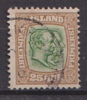 IJsland 1907; 2 koningen Christian IX & Frederik VIII, M 57., Ophalen of Verzenden, IJsland, Gestempeld