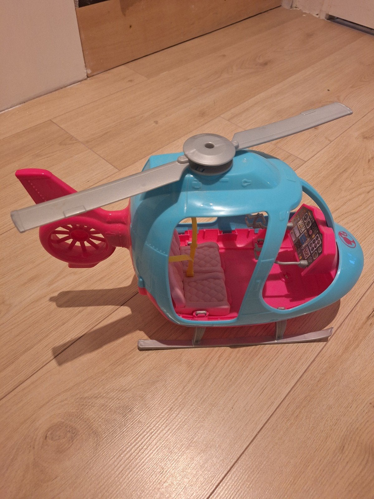 Barbie Helikopter - Blauw en Roze Speelgoed, Ophalen of Verzenden, Gebruikt