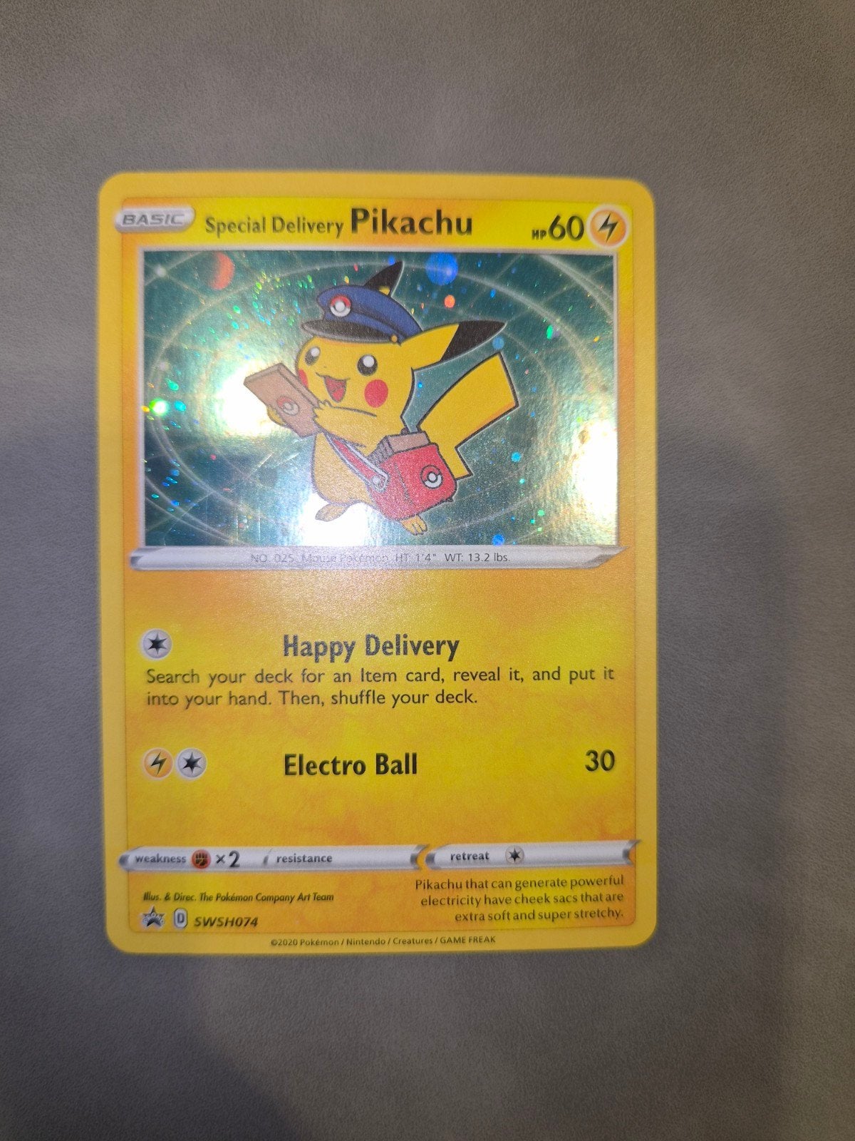 Special Delivery Pikachu SWSH074 Pokémon kaart, Ophalen of Verzenden, Zo goed als nieuw