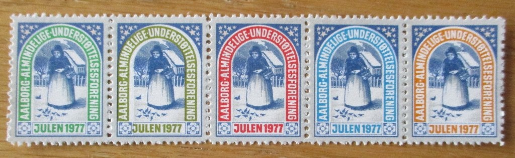 Denemarken Aalborg, serie Kerstzegels 1977, Ophalen of Verzenden, Denemarken, Postfris