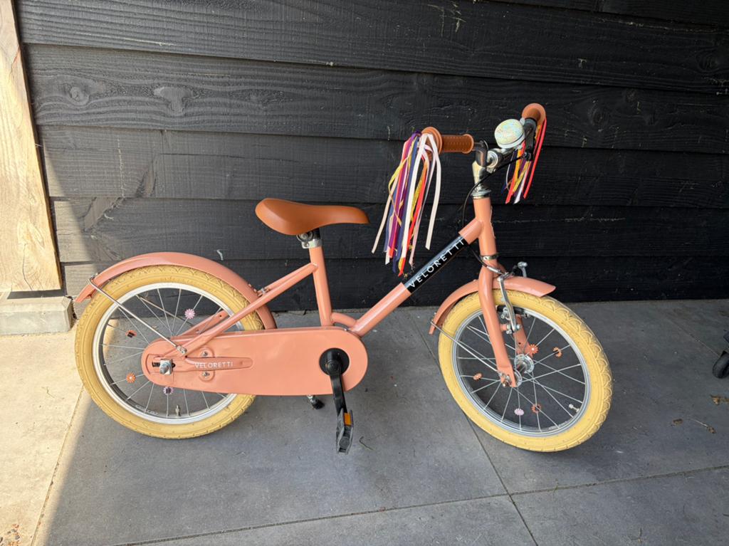 veloretti maxi salmon, Fietsen en Brommers, Ophalen of Verzenden, Zo goed als nieuw, 16 tot 20 inch, Zijwieltjes