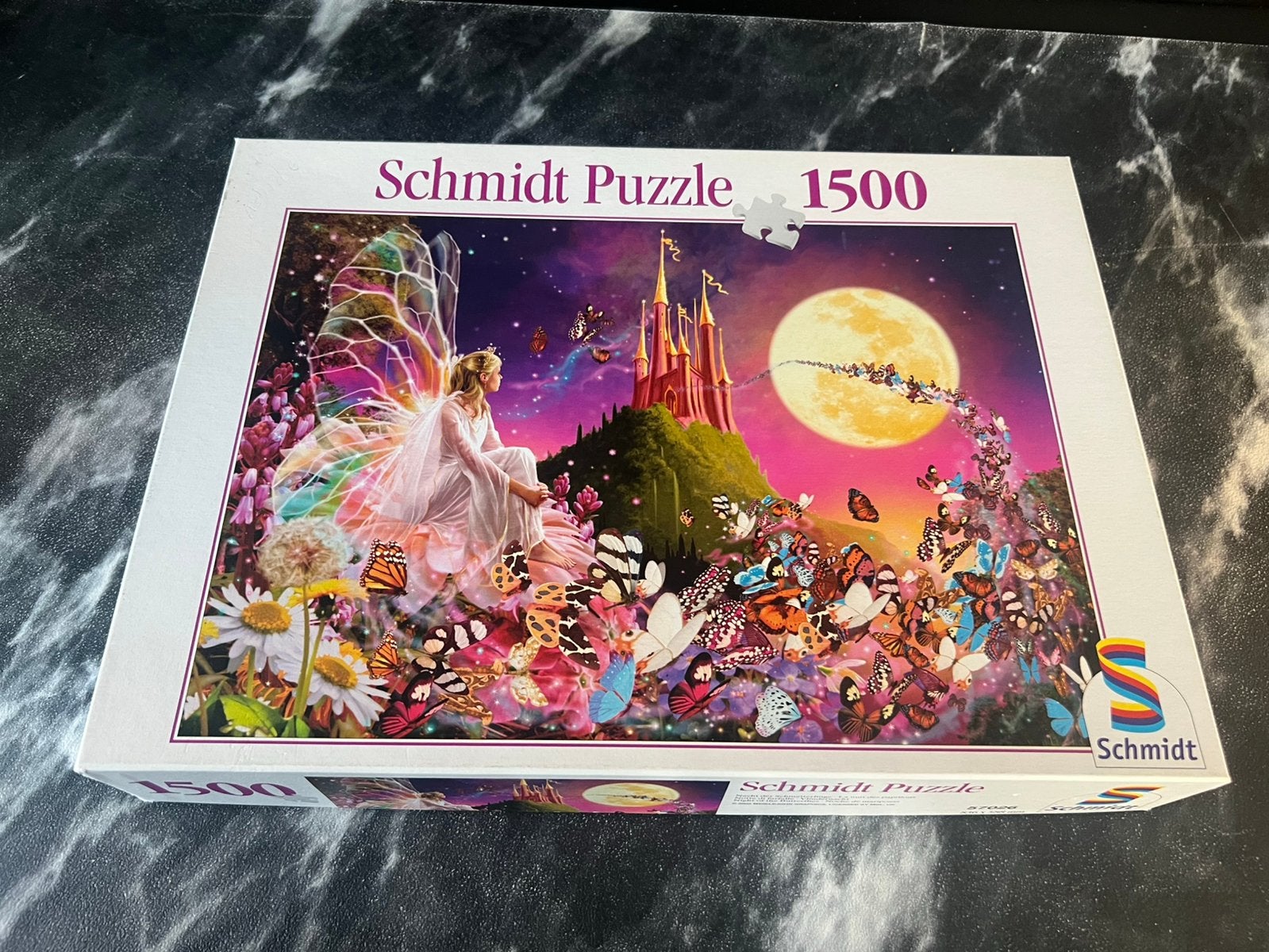 Schmidt puzzel 1500 stukjes Vlindernacht, Ophalen of Verzenden, 500 t/m 1500 stukjes, Zo goed als nieuw