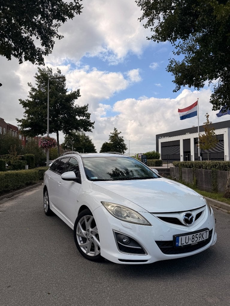 Mazda 6 II GH Facelift Sports-Line 2.2 | Estate | 2010, Zwart, Wit, Leder, Stationwagon