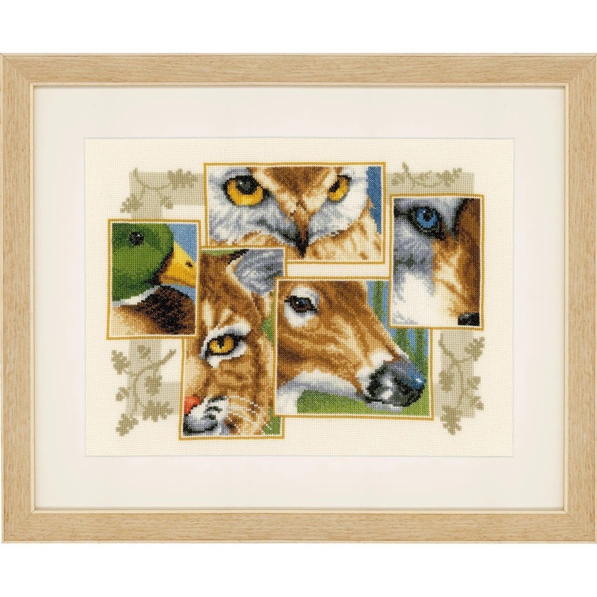 Borduurpakket Vervaco collage wilde dieren, Ophalen of Verzenden, Nieuw, Borduurpakket